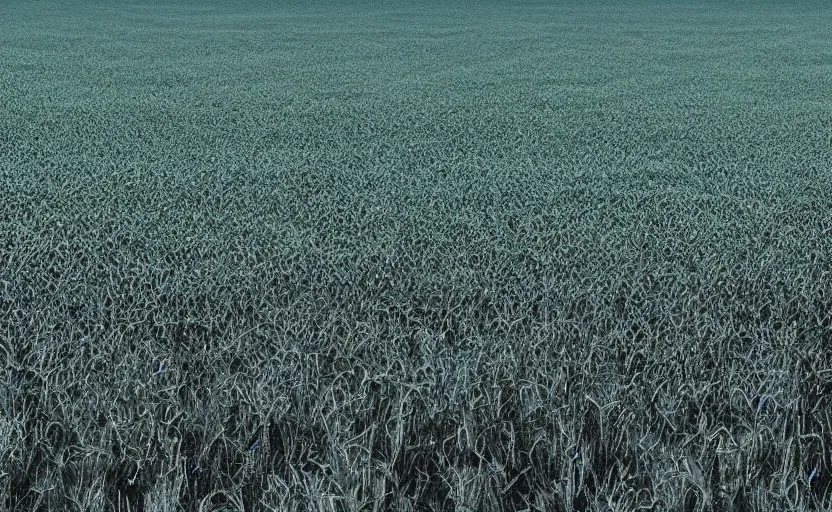 Image similar to black slush flying through a wheat-field, dusk, sunrise, 2003 still from pixar, 4k