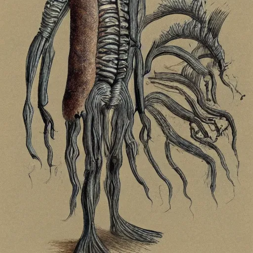 Image similar to a humanoid creature of made worm