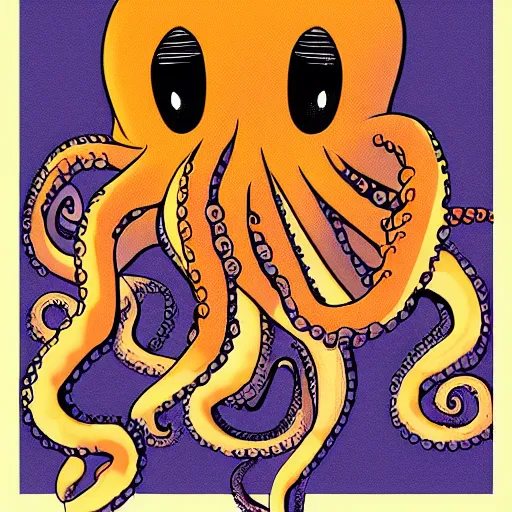 Image similar to a talkative octopus as a podcaster, digital art