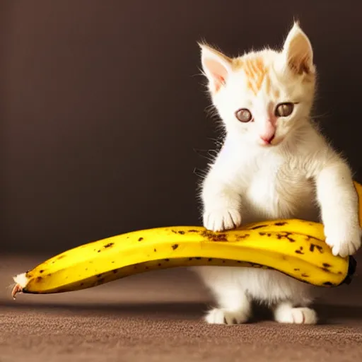 Image similar to kitten in a banana peel