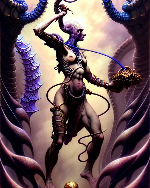 Image similar to strength the tarot card, fantasy character portrait made of fractals, ultra realistic, wide angle, intricate details, the fifth element artifacts, highly detailed by peter mohrbacher, hajime sorayama, wayne barlowe, boris vallejo, aaron horkey, gaston bussiere, craig mullins