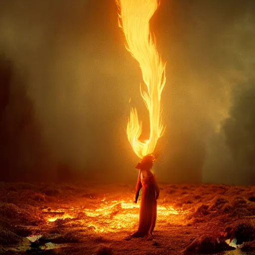 Image similar to the fire in my core heats my heart to the breaking point, twixt horror and despair my lungs catch, but cannot sate. The mind from direction fails, and cannot help but confuse my gait. cinematic movie photograph, cinematic lighting, octane render, by Greg Rutkowski, Gustav Dore, and Edvard Munch.