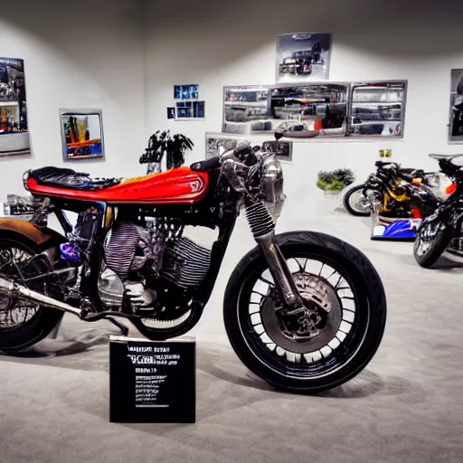 Prompt: the winner of a motorcycle exhibition in 2032 3d 8k photo