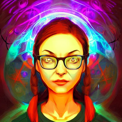 Image similar to skill magic geek inside matrix deepdream radiating a glowing aura stuff loot legends stylized digital illustration video game icon artstation lois van baarle, ilya kuvshinov, rossdraws,