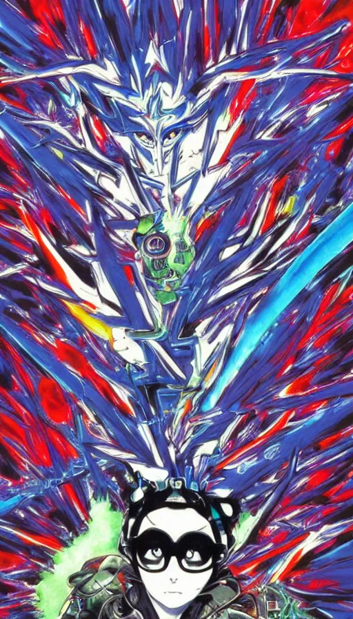 Image similar to psytrance artwork, by hideaki anno