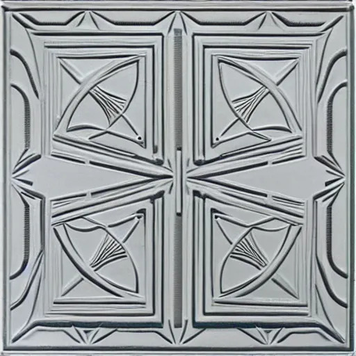 Prompt: Art Deco ceiling tile, minimal, embossed