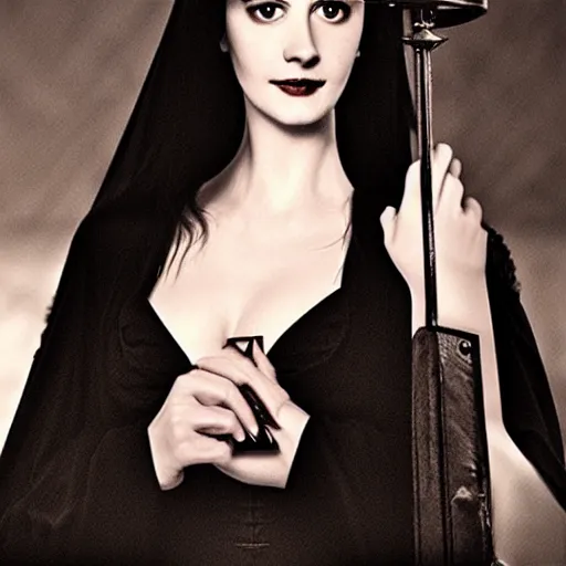 Image similar to portrait of a young eva green as yennefer from the witcher wearing black robes