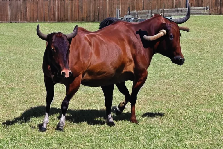 Image similar to half horse, half bull