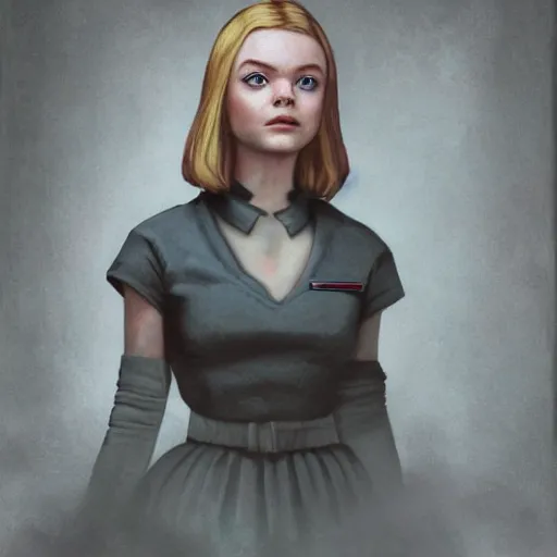 Prompt: portrait of Elle Fanning by Adamowicz in the style of Fallout 3