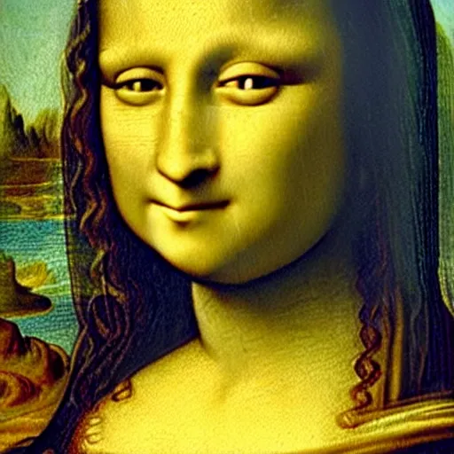 Prompt: Mona Lisa but the face is replaced by a rabbits face