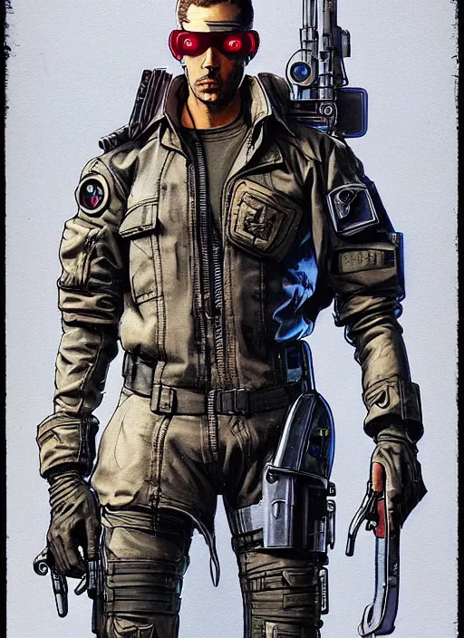 Prompt: cyberpunk mercenary in tactical gear and jumpsuit. portrait by stonehouse and mœbius and will eisner and gil elvgren and pixar. character design. realistic proportions. dystopian. cyberpunk 2 0 7 7, apex, blade runner 2 0 4 9 concept art. cel shading. attractive face. thick lines.