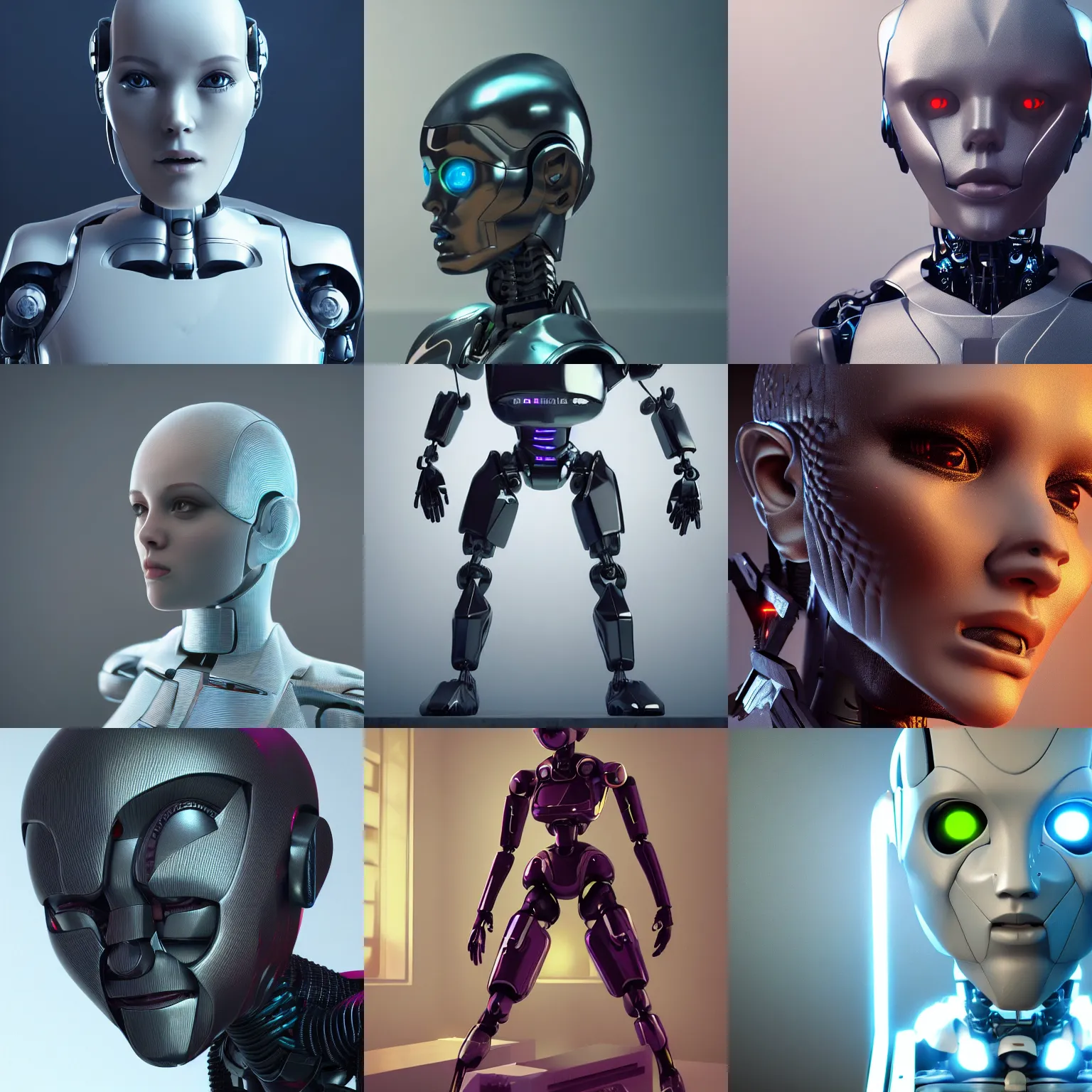 Prompt: artificial intelligence androids taking over, stunning octane render, trending on artstation