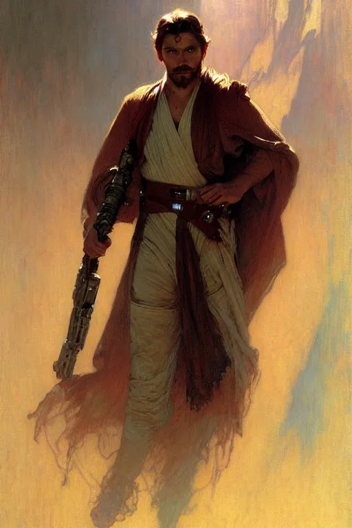 Image similar to attractive man, star wars, painting by gaston bussiere, craig mullins, greg rutkowski, alphonse mucha