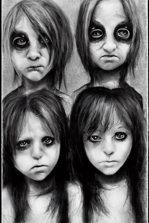 Image similar to black eyed kids, creepy