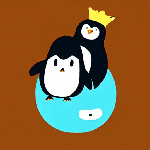 Image similar to a penguin riding a smiling slime ball, cartoon, kawaii,