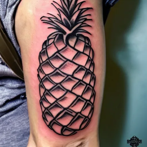 prompthunt a ripe luscious pineapple tattoo on an arm thats also edible  high resolution 3 d ue 5