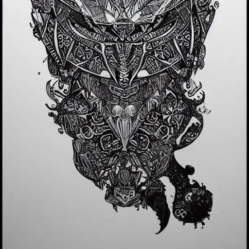 Image similar to elizer yudkowsky, black ink on paper, trending on artstation, beautiful, intricate, detailed