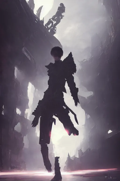 Image similar to fantasy art, killy from blame with sanakan and cibo by ruan jia animated with vfx concept artist & illustrator global illumination ray tracing hdr fanart arstation