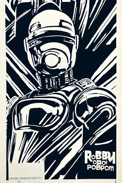 Image similar to RoboCop silkscreen poster by Andy Warhol