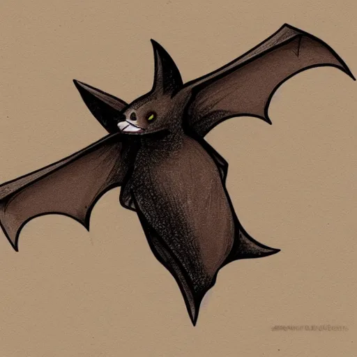 Prompt: a bat drawn by a naive child