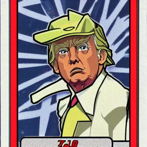 Prompt: a pokemon card of donald trump