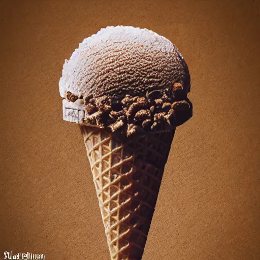 Image similar to ice cream cone made of ants