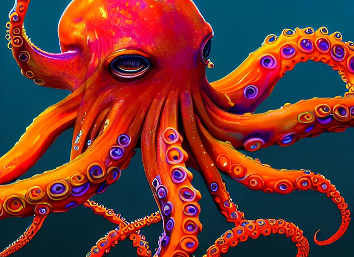 Image similar to highly detailed tentacles, digital art, octopus, tentacles, detailed tentacles, bold colors, gradient, 8k, trending on artstation