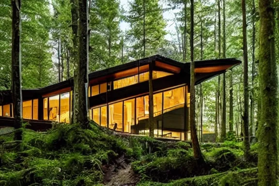 Image similar to an entire house in the forest