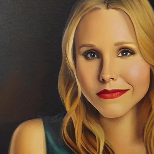 Prompt: beautiful oil painting of kristen bell