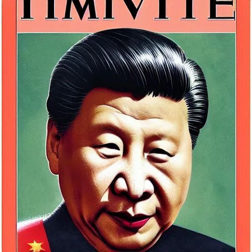 Prompt: Xi Jinping crying portrait, TIME cover magazine, professional photography close up portrait of XI Jinping crying