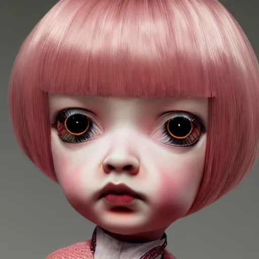 Image similar to a very sharp picture of a cute artis de partis doll. hyperrealistic, 8 k, trending on artstation