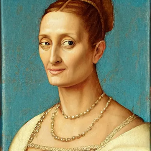 Image similar to a renaissance style portrait painting of Natascha McElhone