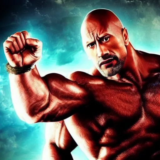 Prompt: dwayne johnson as tekken character