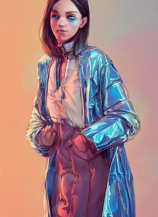 Prompt: blue eyes girl with transparent jacket :: by Martine Johanna and Simon Stålenhag and Chie Yoshii and wlop and Guillermo del toro :: ornate, dynamic, particulate, rich colors, elegant, centered, artstation, smooth, sharp focus, octane render, 3d