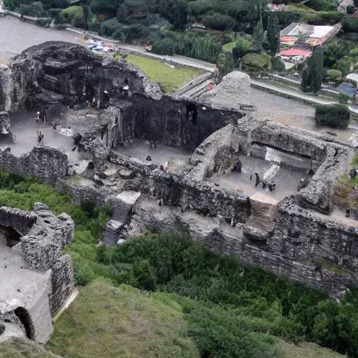 Image similar to ancient Roman city engulfed by volcano