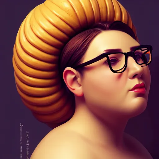 Prompt: portrait of a (heavy) stocky gorgeous beautiful beautiful woman with a bundt bundt cake cake pan face, greek romanian, glasses, wide shot, digital art, detailed , 8k, trending on artstation