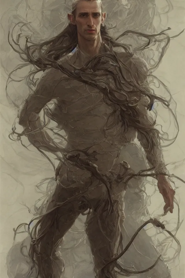 Prompt: skinny male fantasy scientist, long dark hair, 1 9 2 0 s, fantasy, elegant, highly detailed, intricate, smooth, sharp focus, artstation, digital paining, concept art, art by donato giancola, greg rutkowski, artgerm, cedric peyravernay