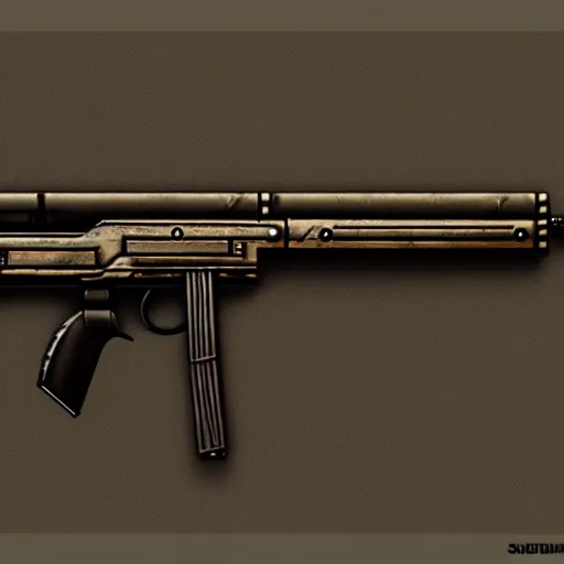 Prompt: submachine gun in Unreal Engine, concept art