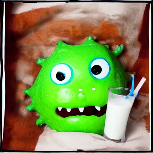 Image similar to Monster from potato drink milk