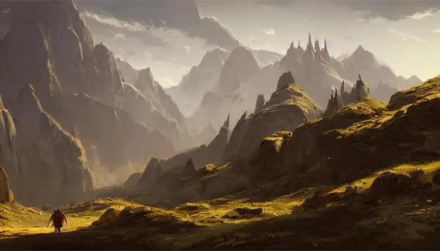 Image similar to concept art by raphael lacoste, landscape, ilustration