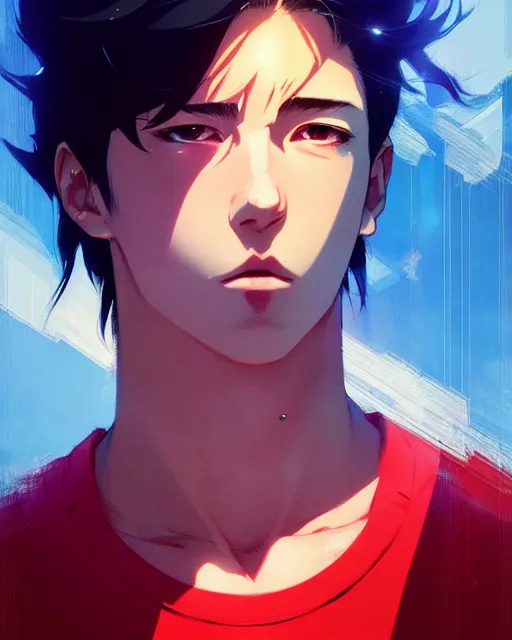 Image similar to a boy with thunder powers | | very very anime!!!, fine - face, realistic shaded perfect face, fine details. anime. realistic shaded lighting poster by ilya kuvshinov katsuhiro otomo ghost - in - the - shell, magali villeneuve, artgerm, jeremy lipkin and michael garmash and rob rey