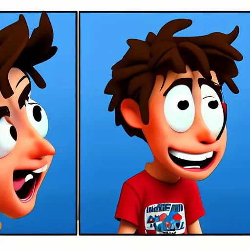 Prompt: A new cartoon cartoon character of a boy crying in the mix of disney and pixar style, name of the character is chad, 8k, insane details, ultrarealistic