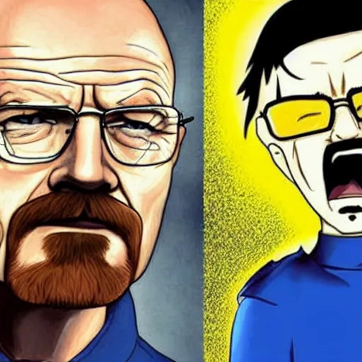 Image similar to Walter white is a super sayan