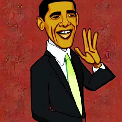 Prompt: obama in the style of goanimate