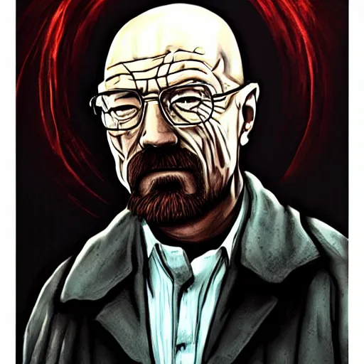 Image similar to Walter White as an evil necrotic wizard