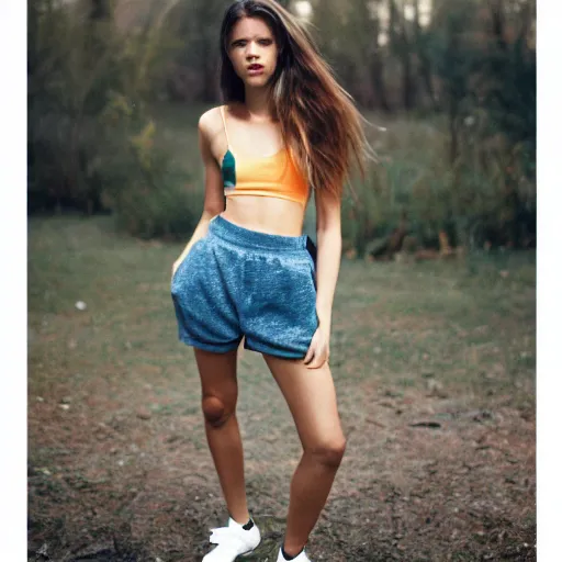 Image similar to realistic! photoshoot for a new nike lookbook, color film photography, portrait of a beautiful woman, 35mm