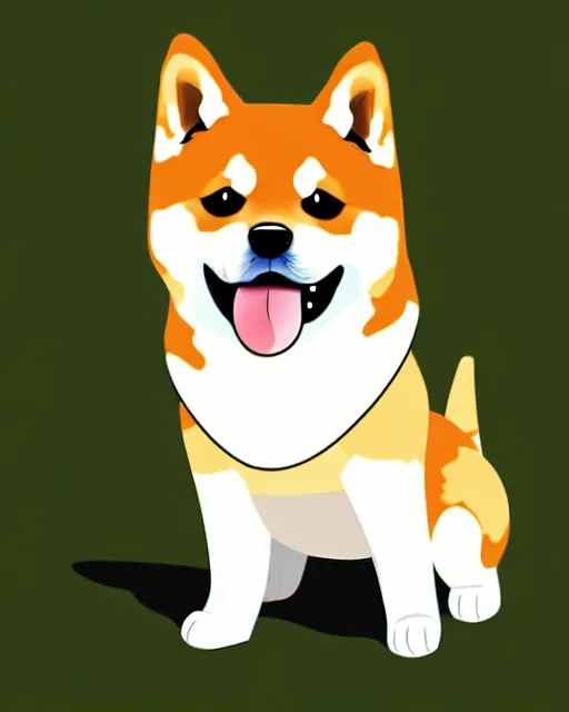 Image similar to vector illustration of a chibi shiba inu dog,