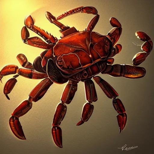 Prompt: A Cyborg crab, digital art, trending on artstation, nicely detailed, HDR