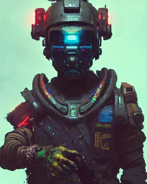 Image similar to soldier from apex legends, cyberpunk futuristic neon. decorated with traditional japanese ornaments by ismail inceoglu dragan bibin hans thoma greg rutkowski alexandros pyromallis nekro rene maritte illustrated, perfect face, fine details, realistic shaded, fine - face, pretty face