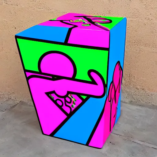 Prompt: synthwave photorealistic russian port curve covey cube neutron patio, by keith haring and jeff koons and georgia o'keefee, lowbrow, cyberpunk, an american propaganda